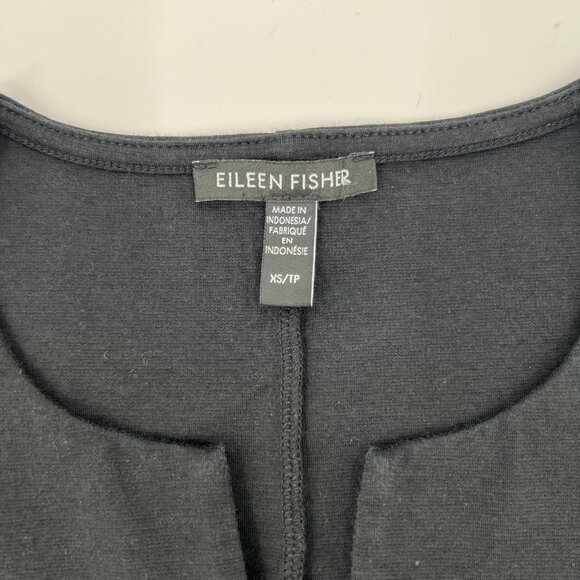 Eileen Fisher Black Zip Front Pocket Tank Mini Dress | Size XS - Picture 6 of 8